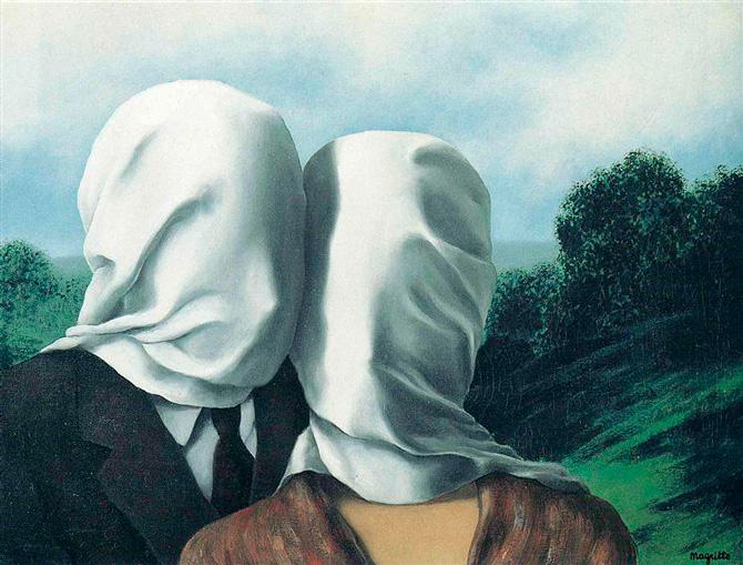 The Lovers (1928) by Rene Magritte