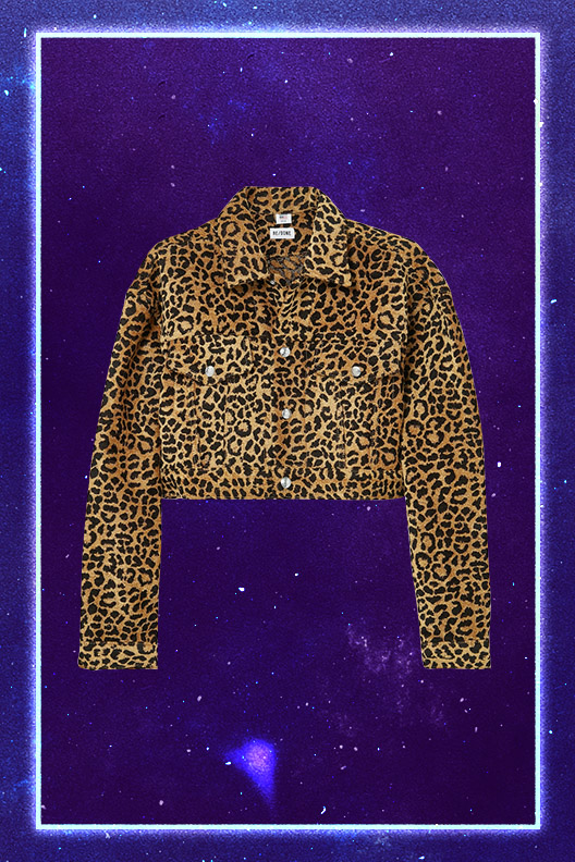RE/DONE Cropped leopard-print velvet jacket