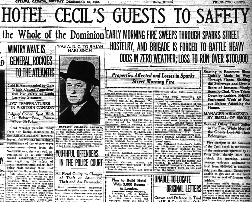 1924年關於Cecil Hotel的新聞 Photo via urbsite.blogspot.com 