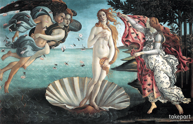 Lauren Wade 文藝復興 美女 photoshop動圖 gif二次創作 Sandro Botticelli Birth of Venus