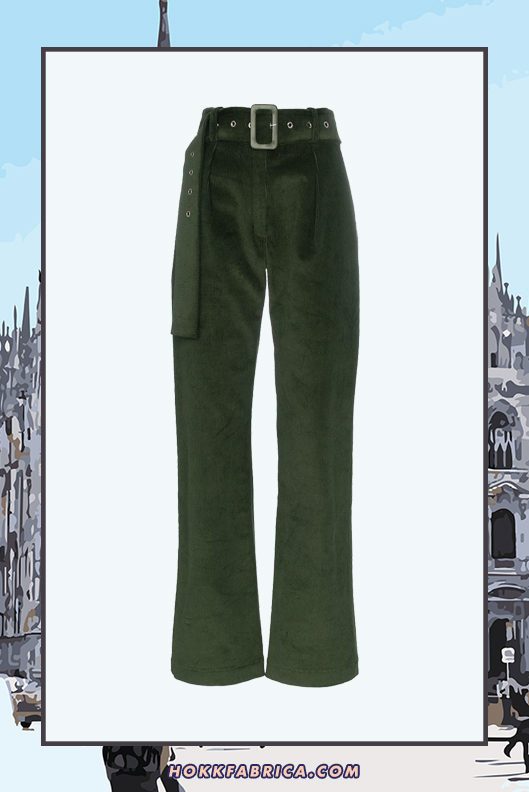 MATÉRIEL belted corduroy flared trousers