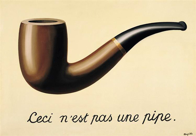 The treachery of images (This is not a pipe) (1928-29) by Rene Magritte