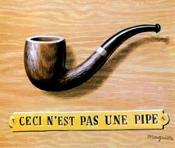 The treachery of images (This is not a pipe) (1966) by Rene Magritte